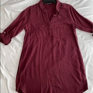 Burgundy T-shirt dress. Decent condition. Size small